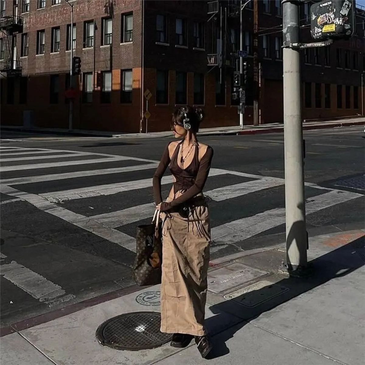 Backless Long Sleeve Crop Tops - Image 27