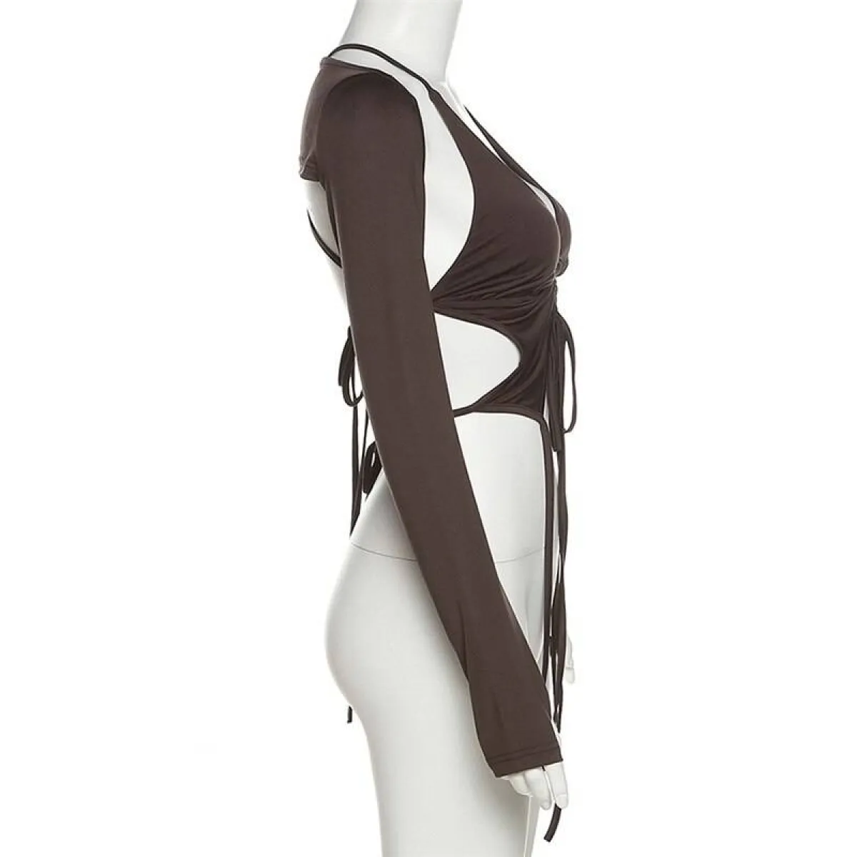 Backless Long Sleeve Crop Tops - Image 8