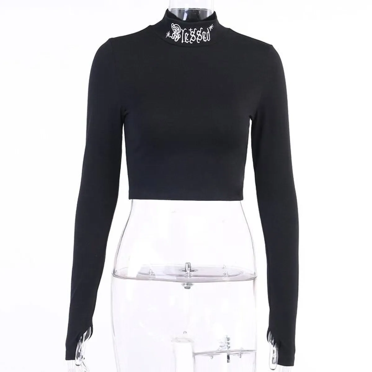 "Blessed" Goth Crop Top - Image 13