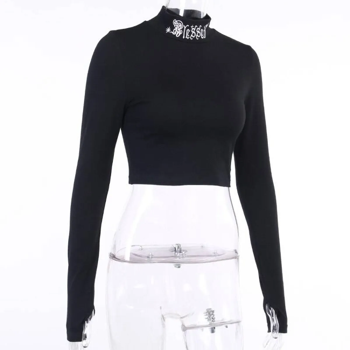 "Blessed" Goth Crop Top - Image 14