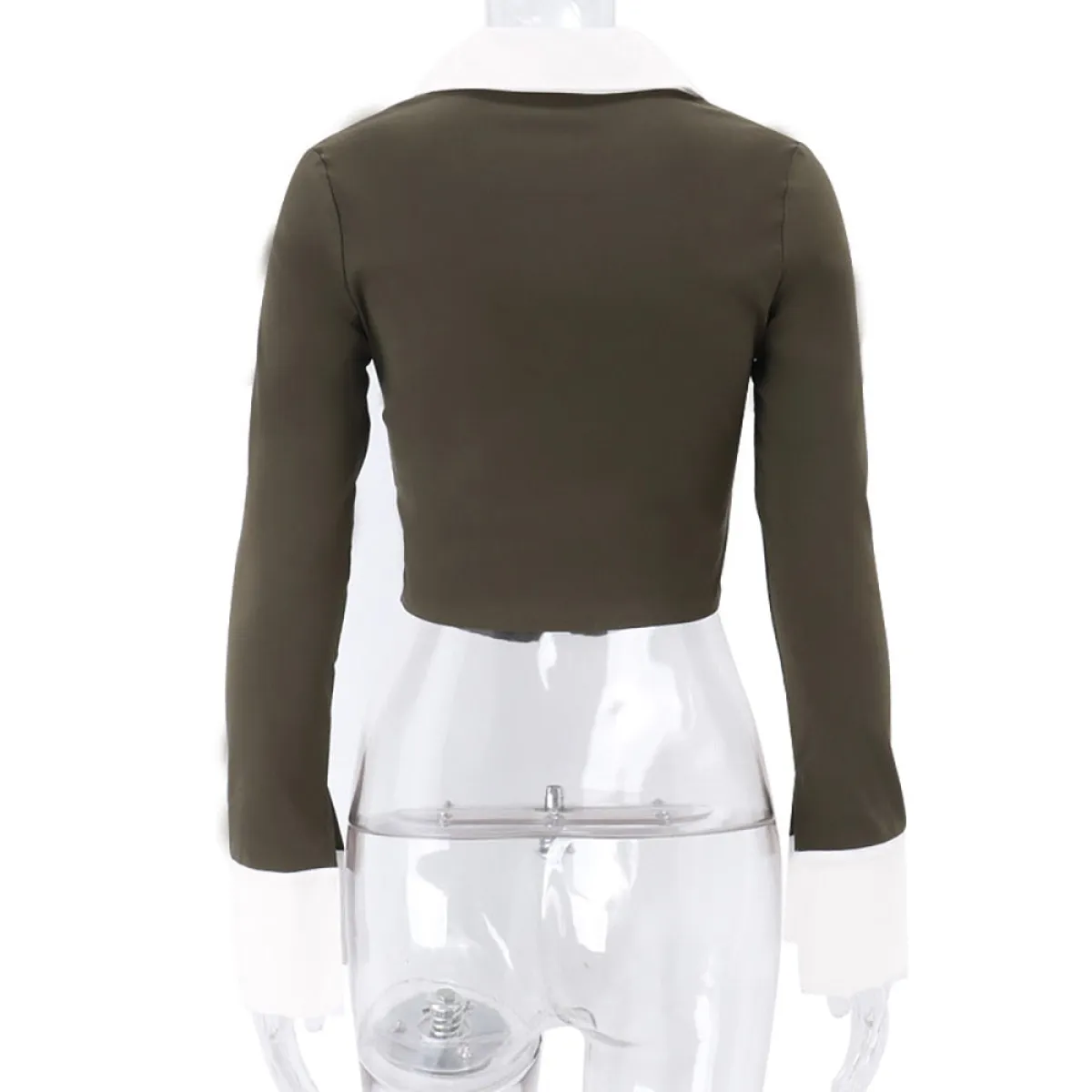 Deep V Crop Top and Hook Closures - Image 5