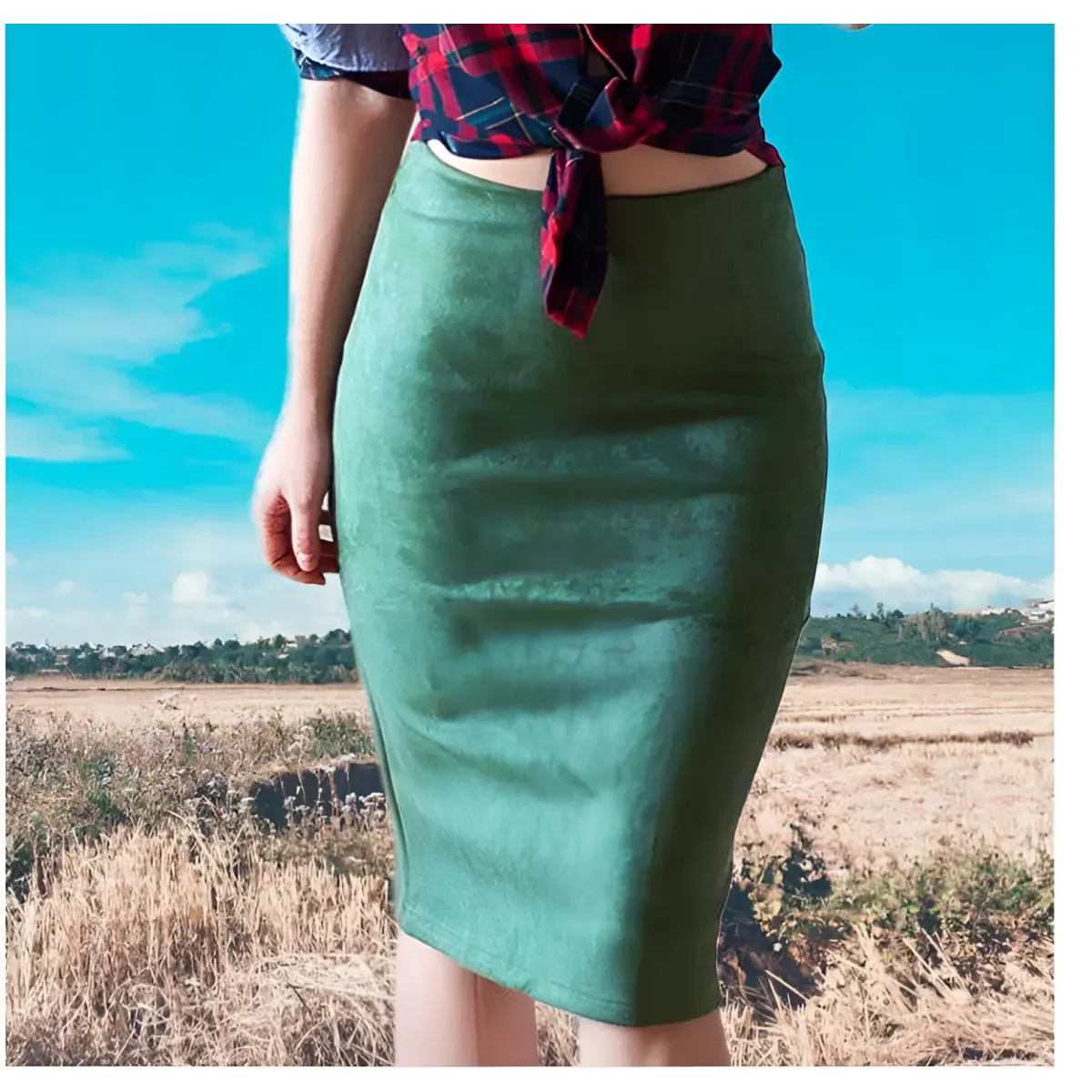 Eco-Suede Pencil Skirt - Image 6