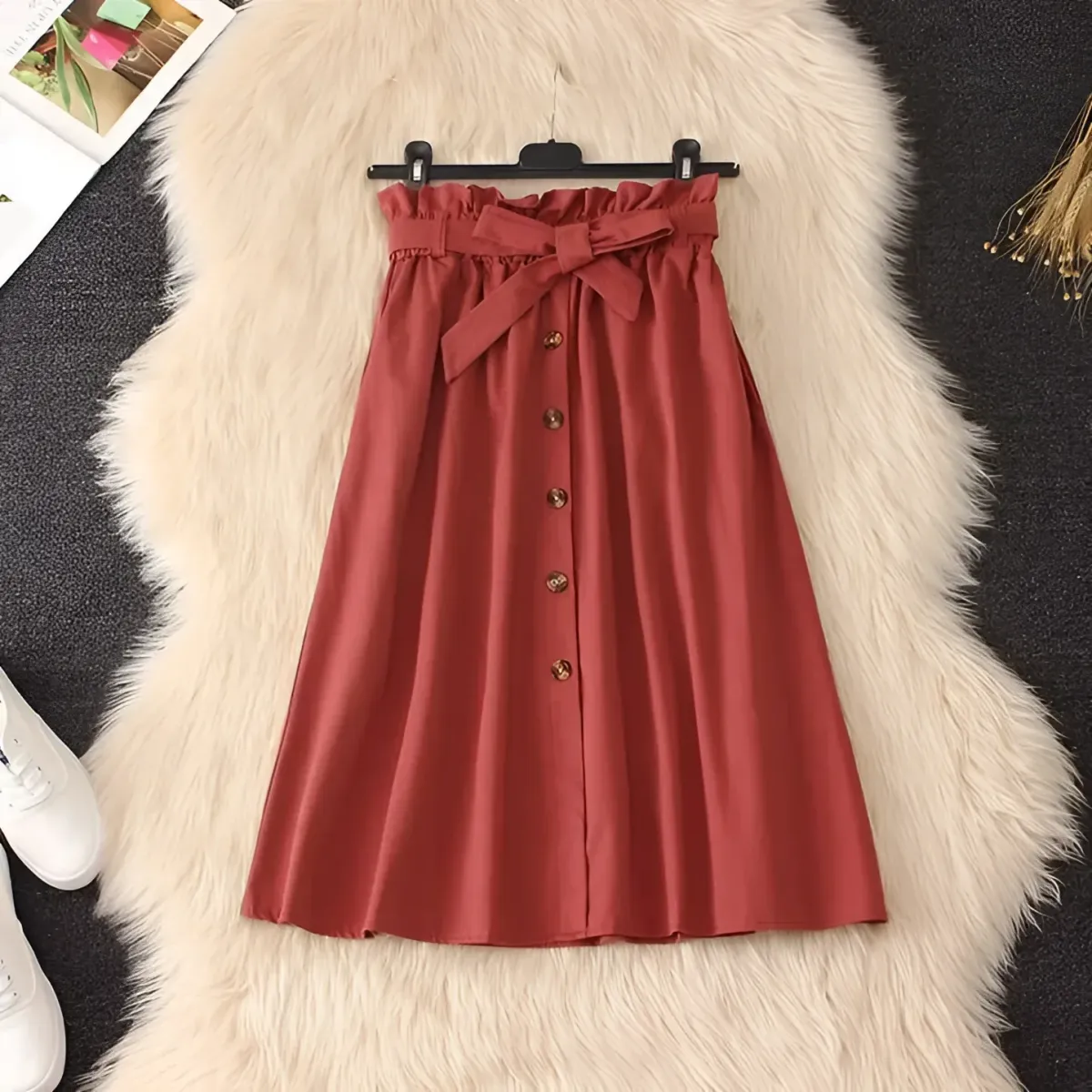 Elegant High Waist Pleated Skirts - Image 3