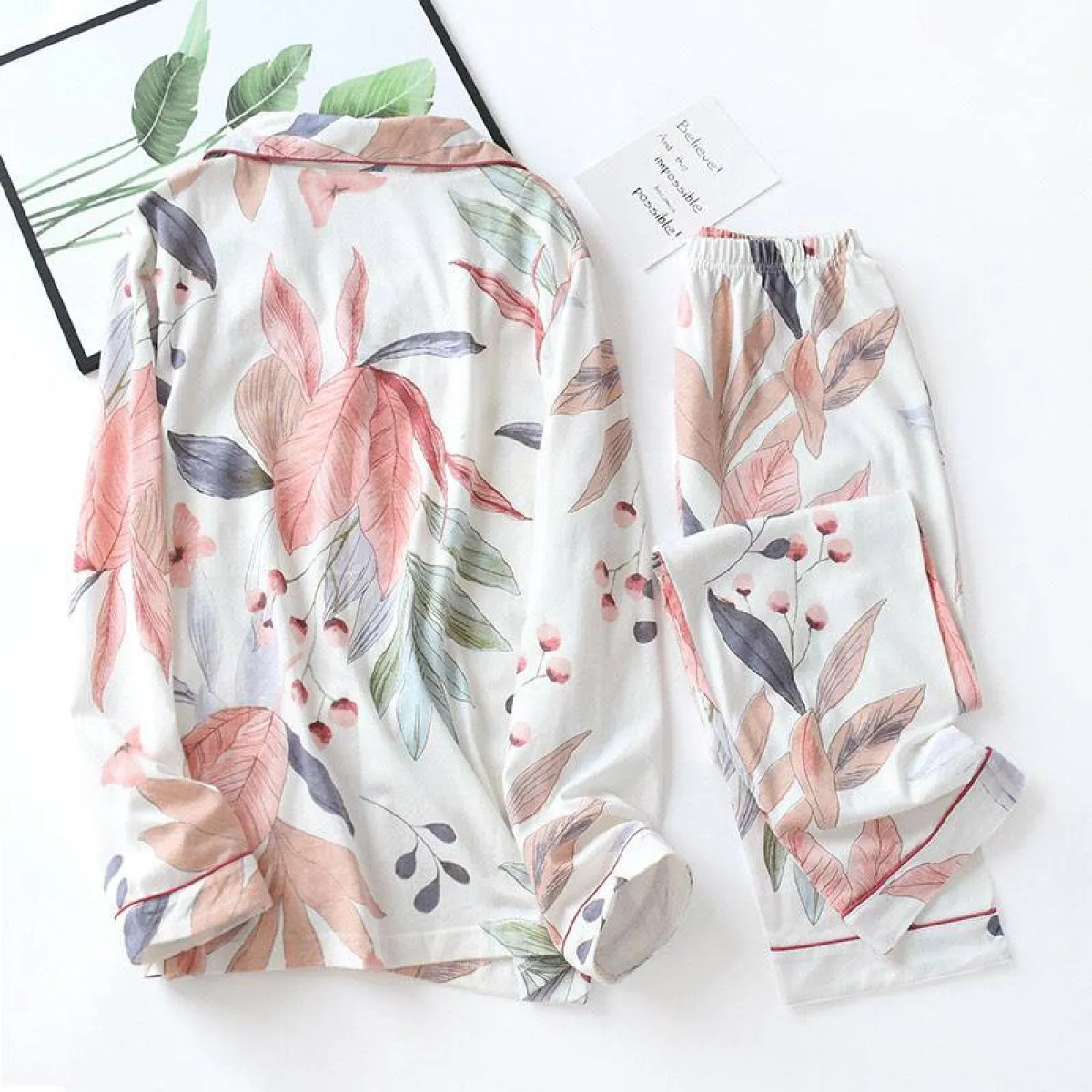 Floral Cotton Pajamas - Image 3