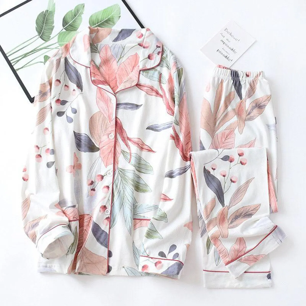 Floral Cotton Pajamas - Image 6
