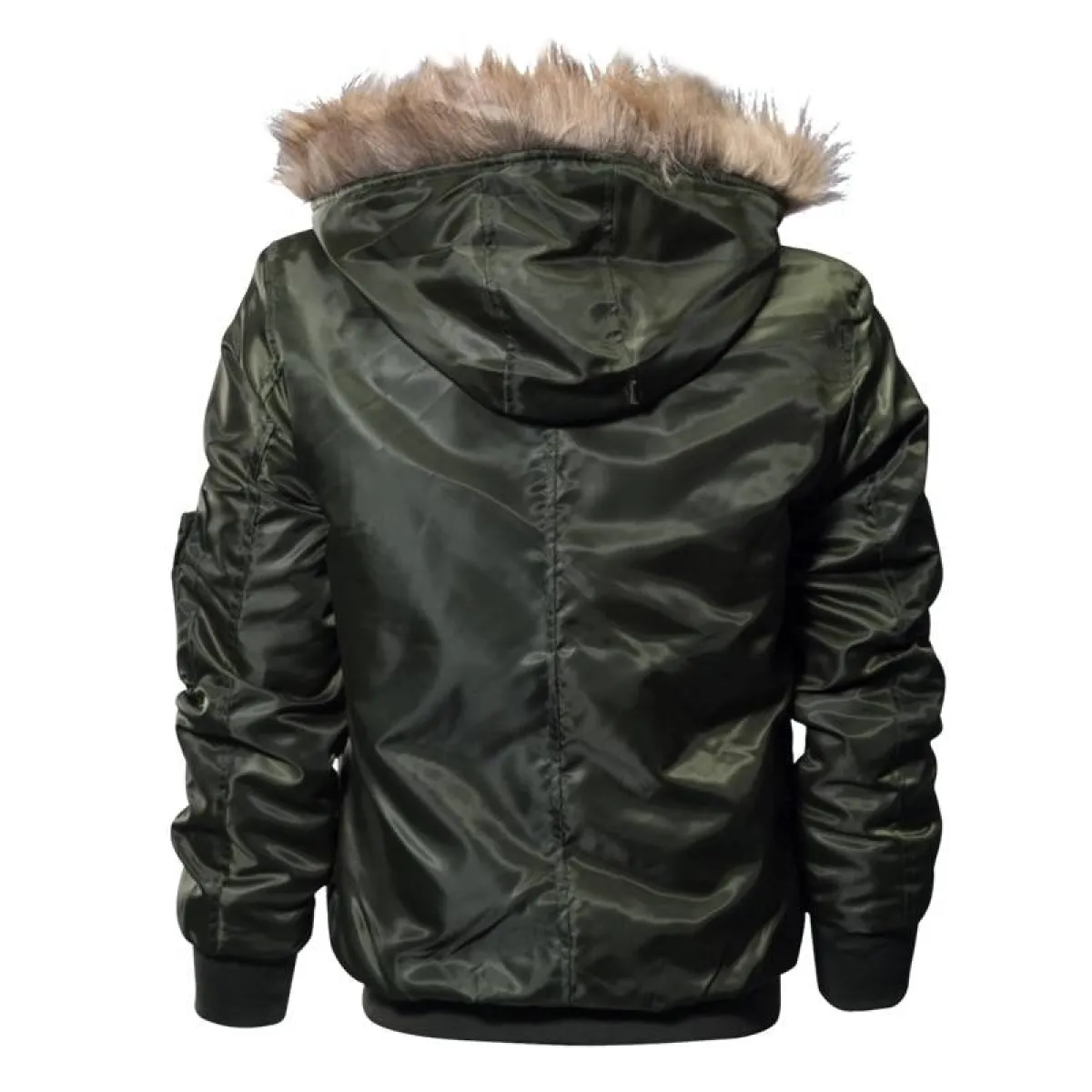 Fur Collar Military Flight Jacket - Image 5