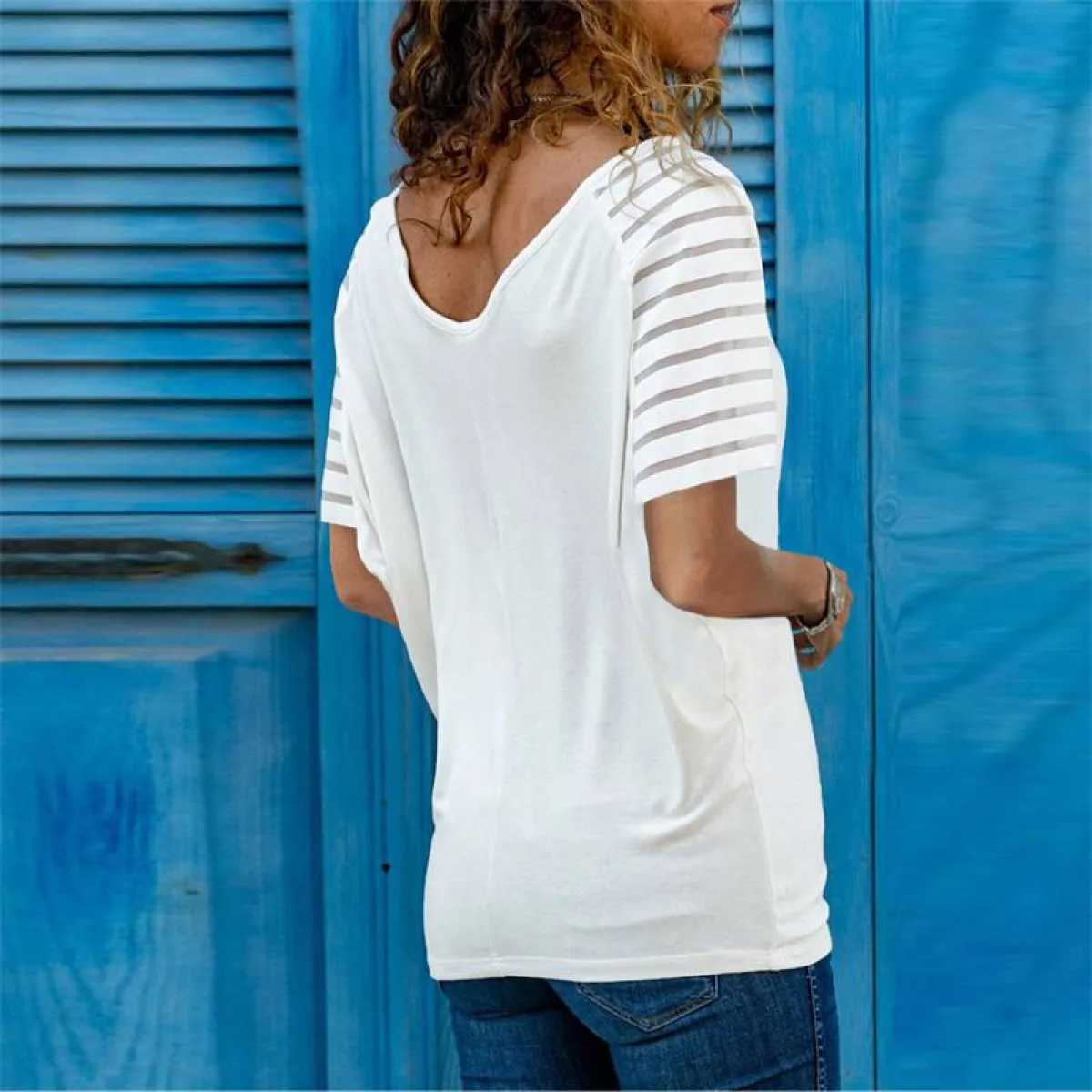 Harajuku Style Mesh Sleeve Shirt - Image 3