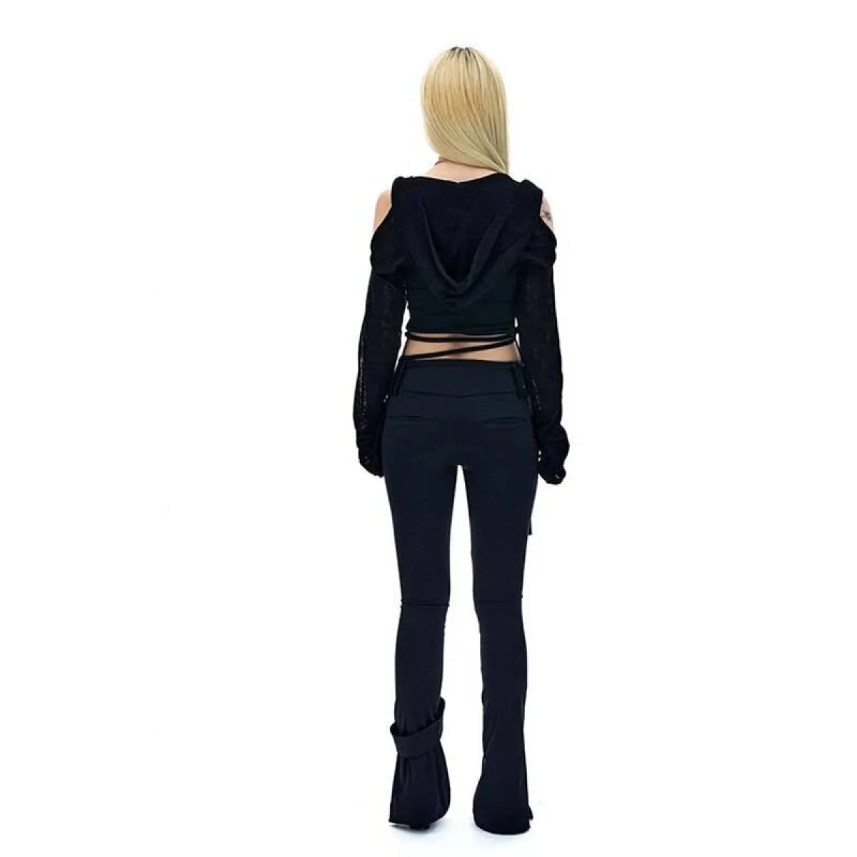 Hooded Long Sleeve Crop Top - Image 15