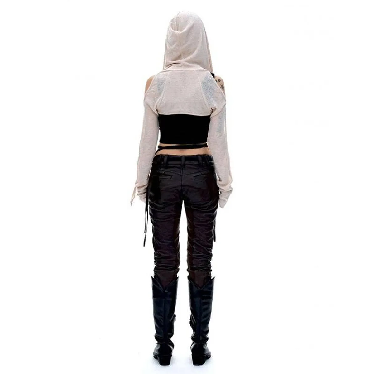Hooded Long Sleeve Crop Top - Image 16