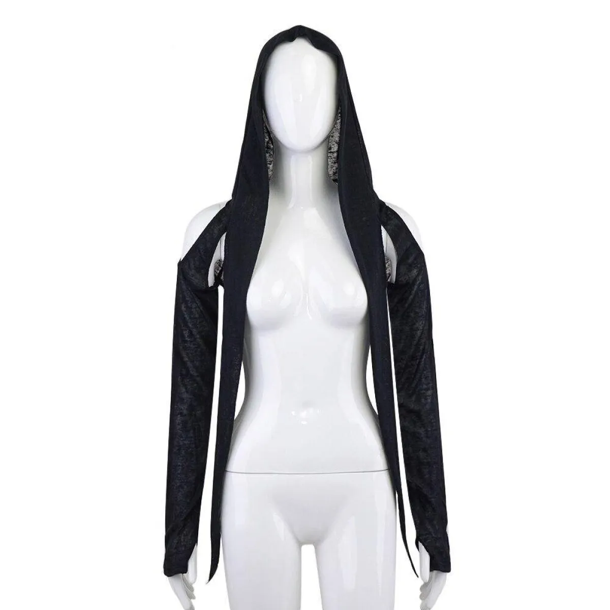Hooded Long Sleeve Crop Top - Image 8