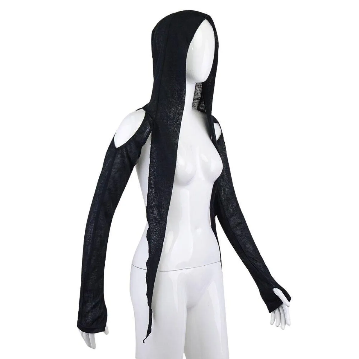 Hooded Long Sleeve Crop Top - Image 9