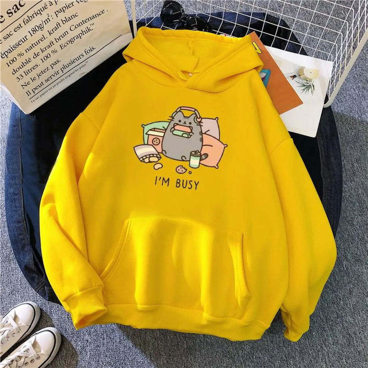 "I'm Busy" Gaming Cat Hoodie - Image 10