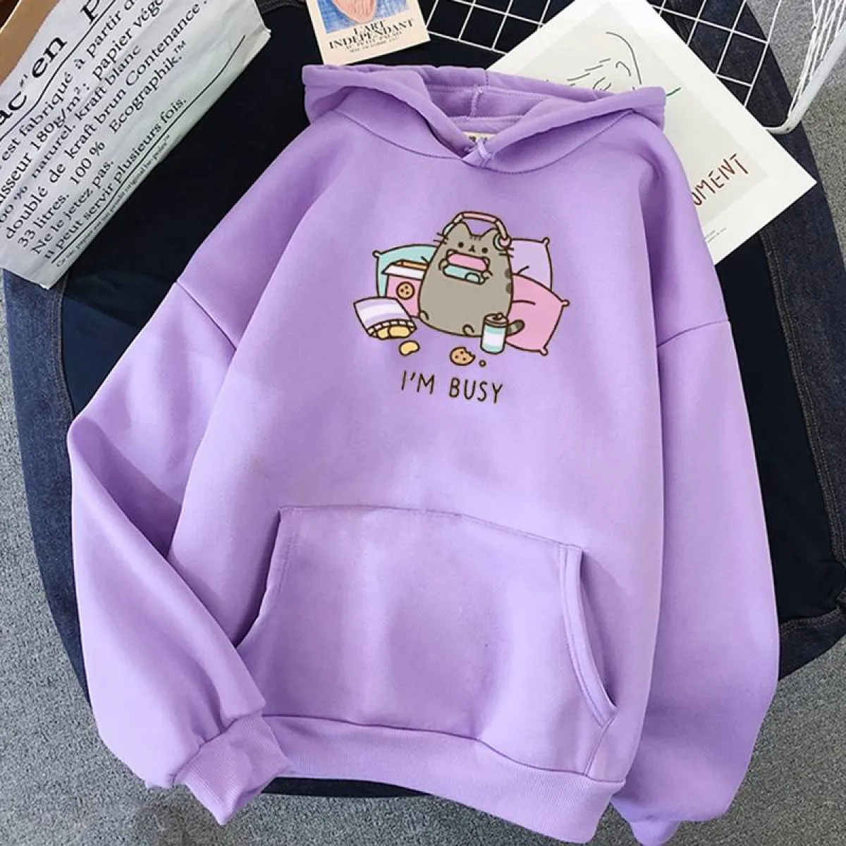 "I'm Busy" Gaming Cat Hoodie - Image 16