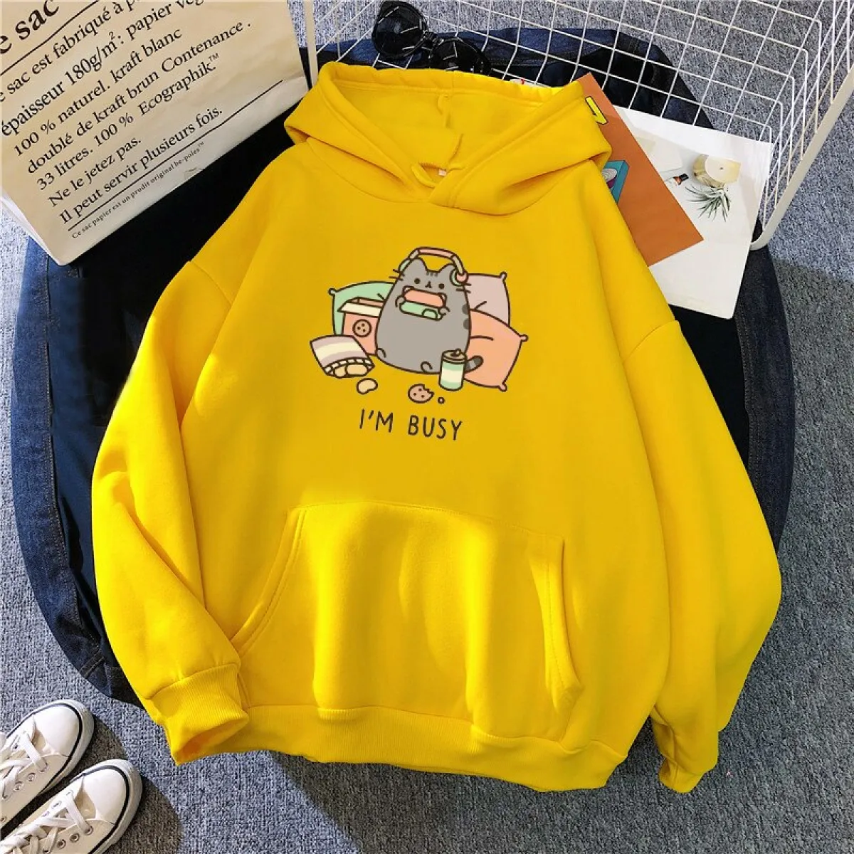 "I'm Busy" Gaming Cat Hoodie - Image 17
