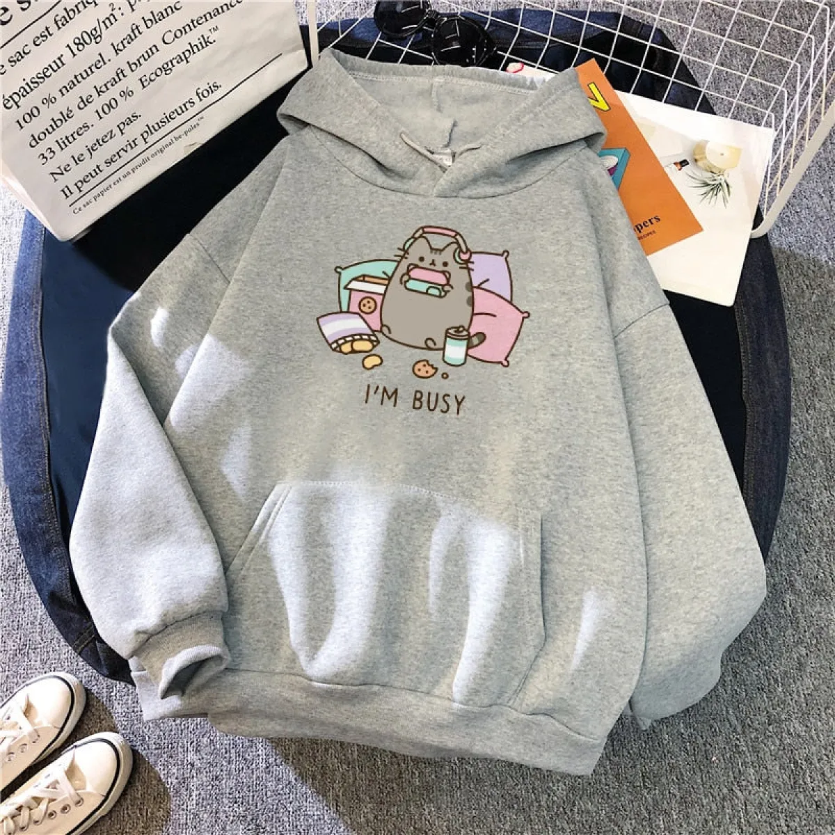 "I'm Busy" Gaming Cat Hoodie - Image 18