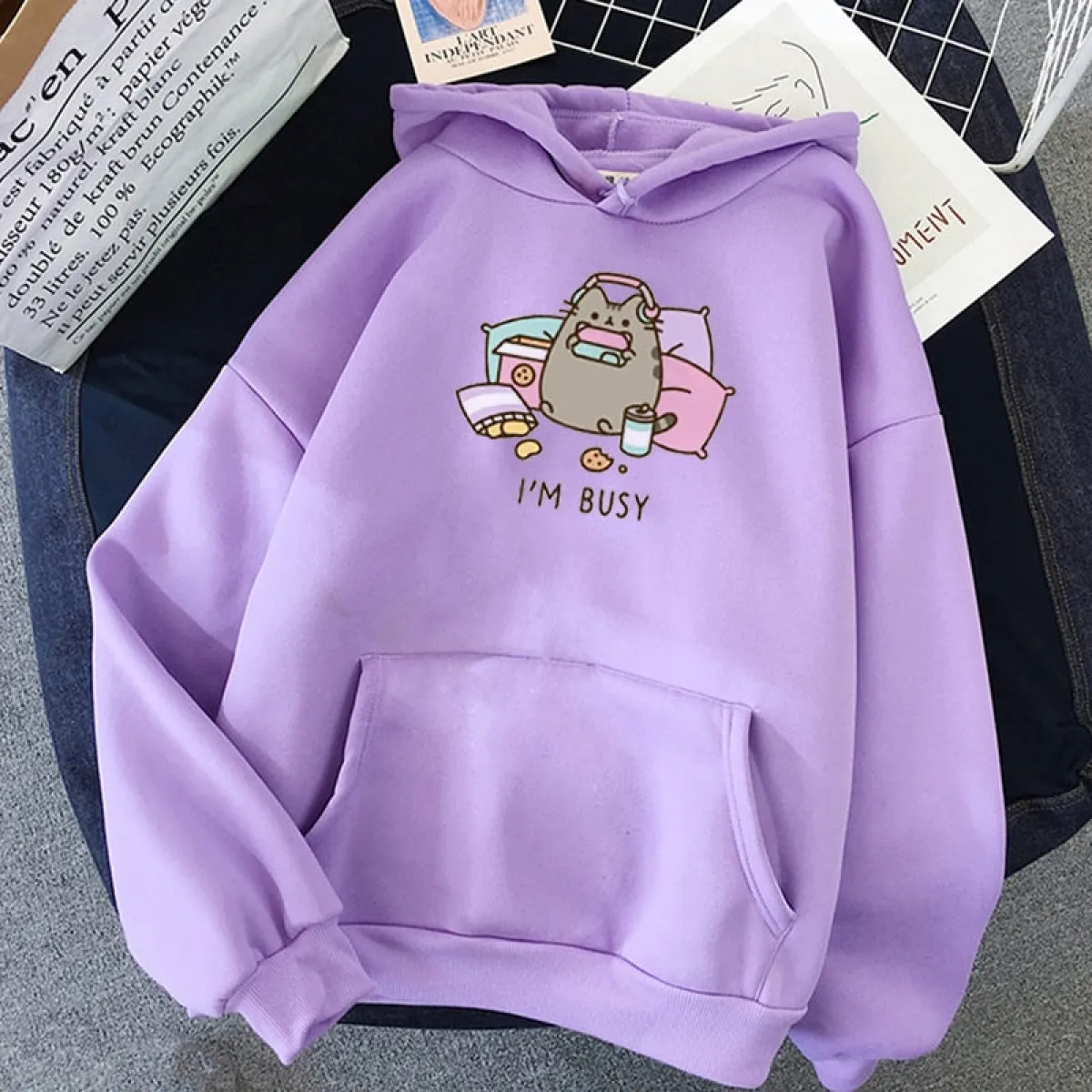 "I'm Busy" Gaming Cat Hoodie - Image 19