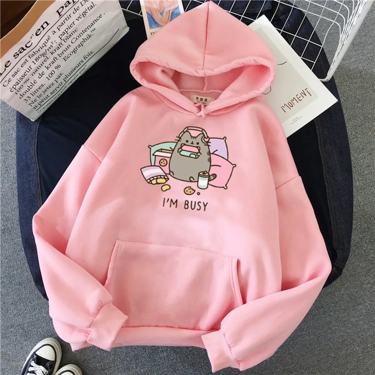 "I'm Busy" Gaming Cat Hoodie - Image 25
