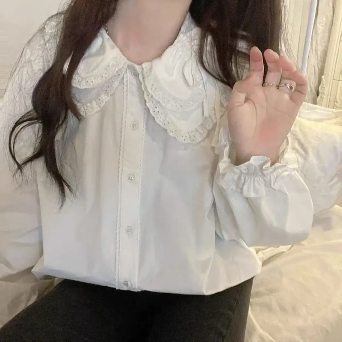 Kawaii Lolita Ruffle Knit Sweater Vest - Japanese Bow Cardigan - Image 12