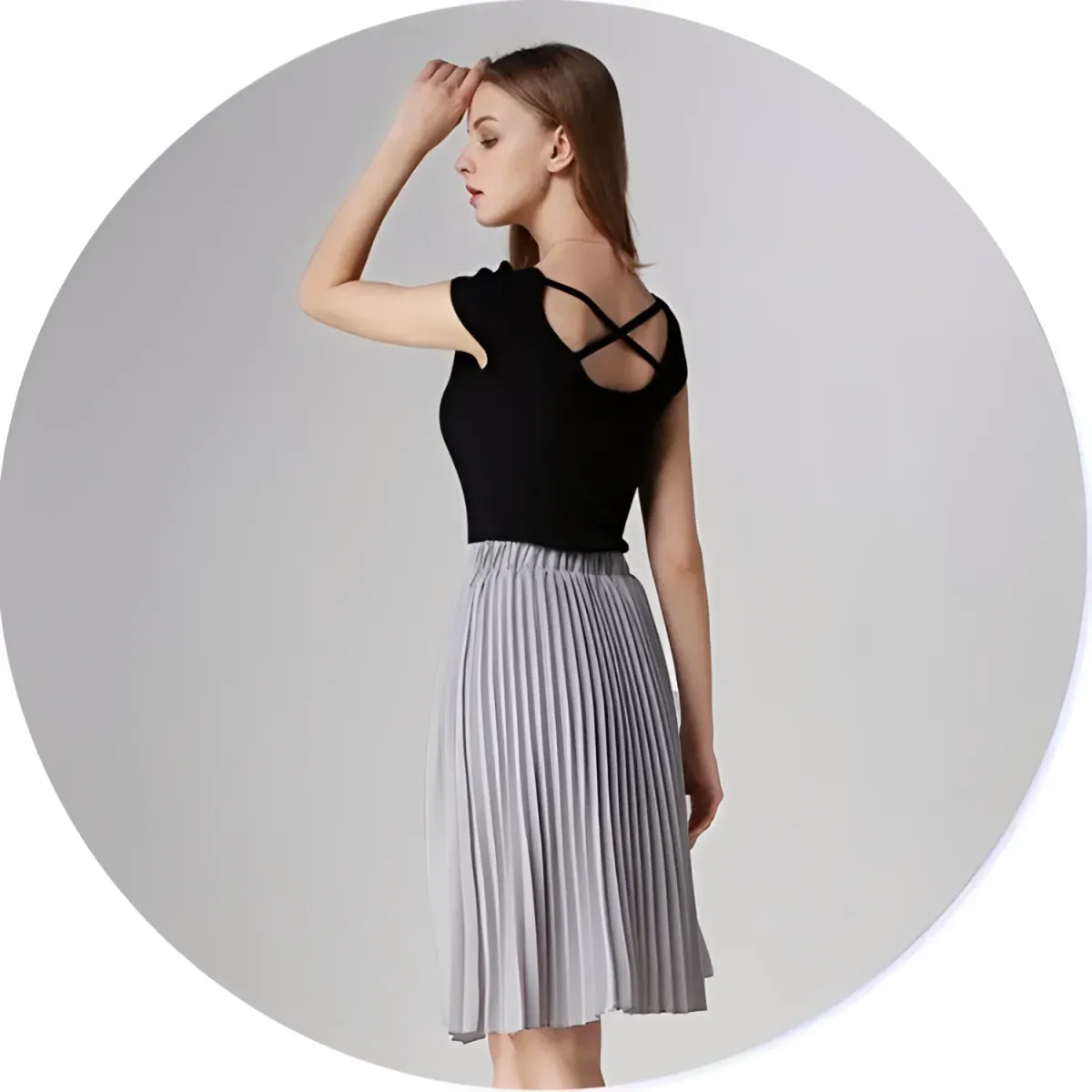 Knife-Pleated Chiffon Skirt - Image 11