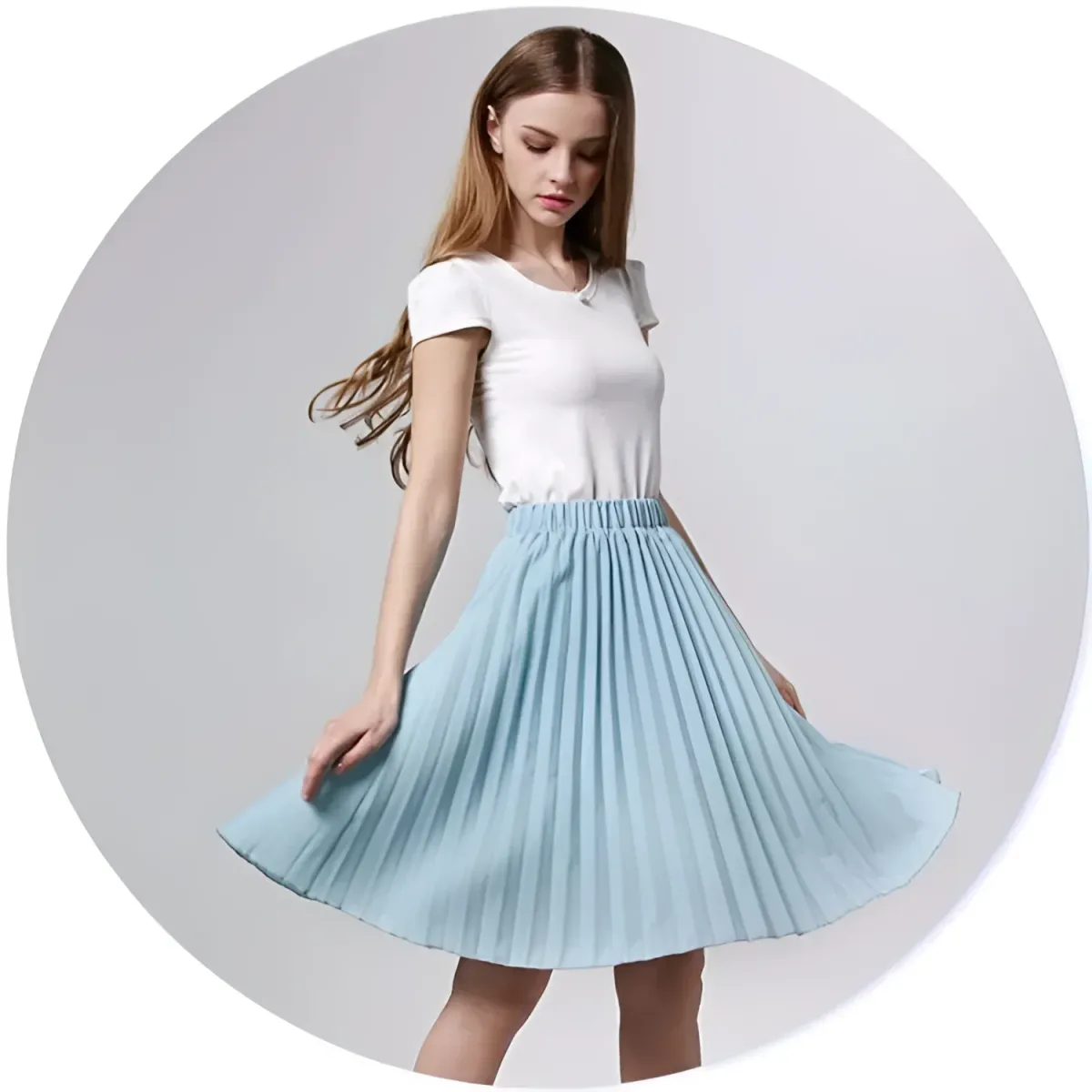 Knife-Pleated Chiffon Skirt - Image 12