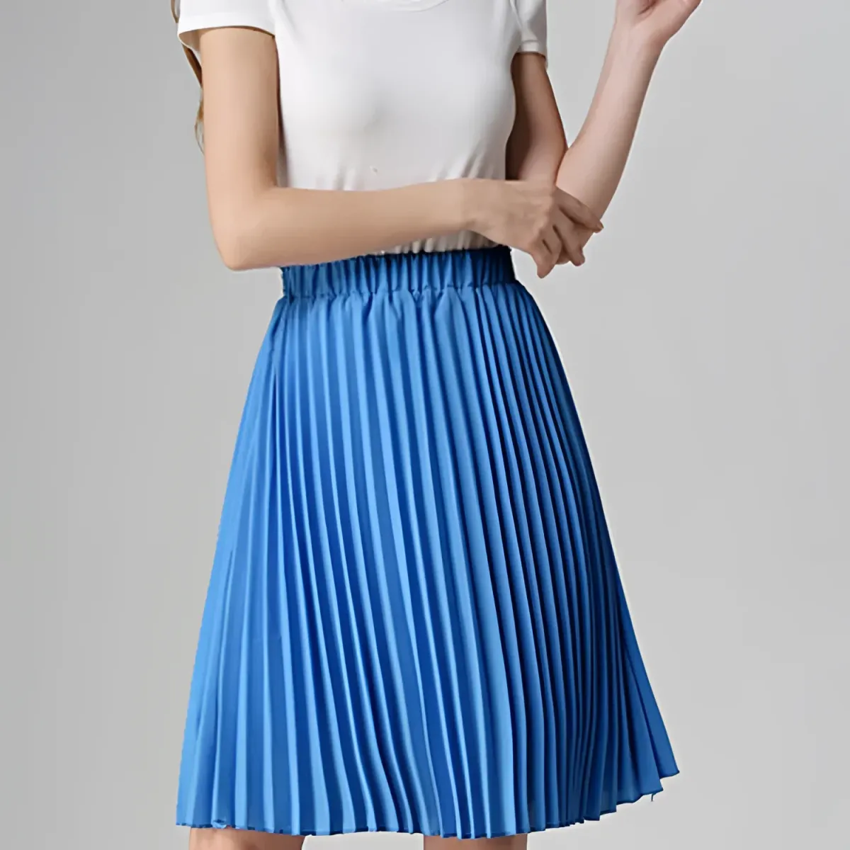 Knife-Pleated Chiffon Skirt - Image 13