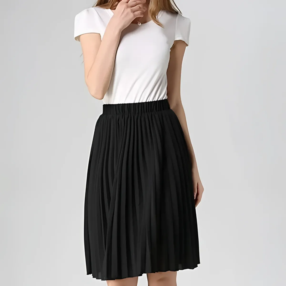 Knife-Pleated Chiffon Skirt - Image 6