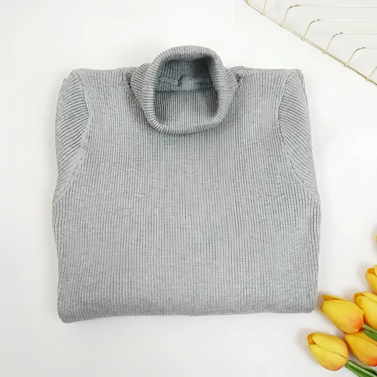 Knitted Turtleneck Dress - Image 15