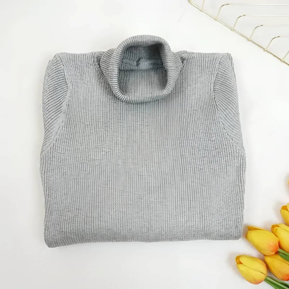 Knitted Turtleneck Dress - Image 3