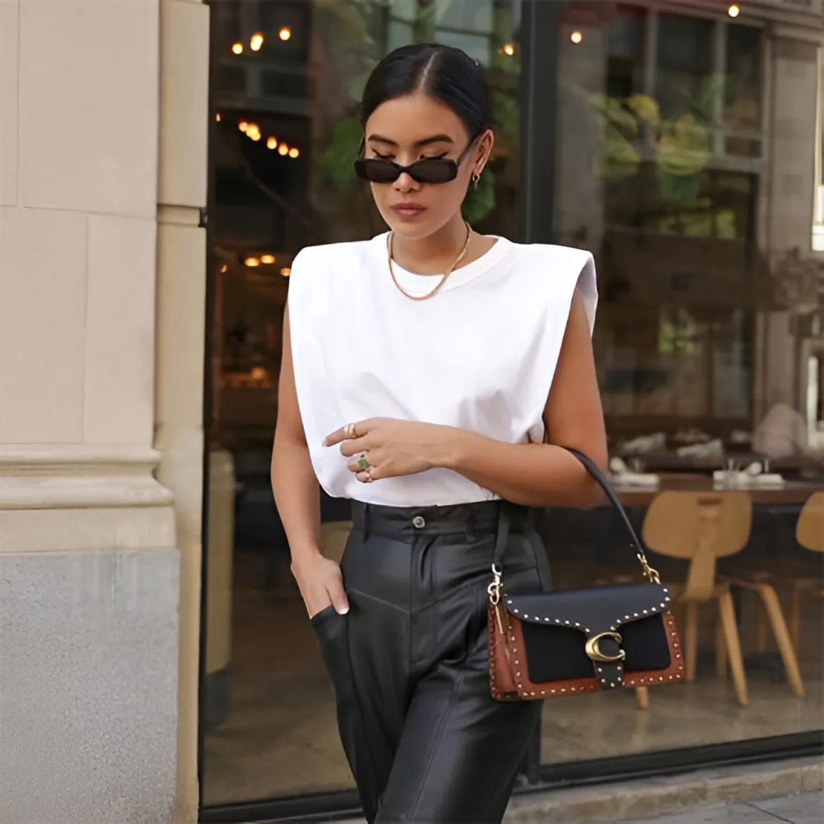 Ladies Padded Shoulder Blouse - Image 12