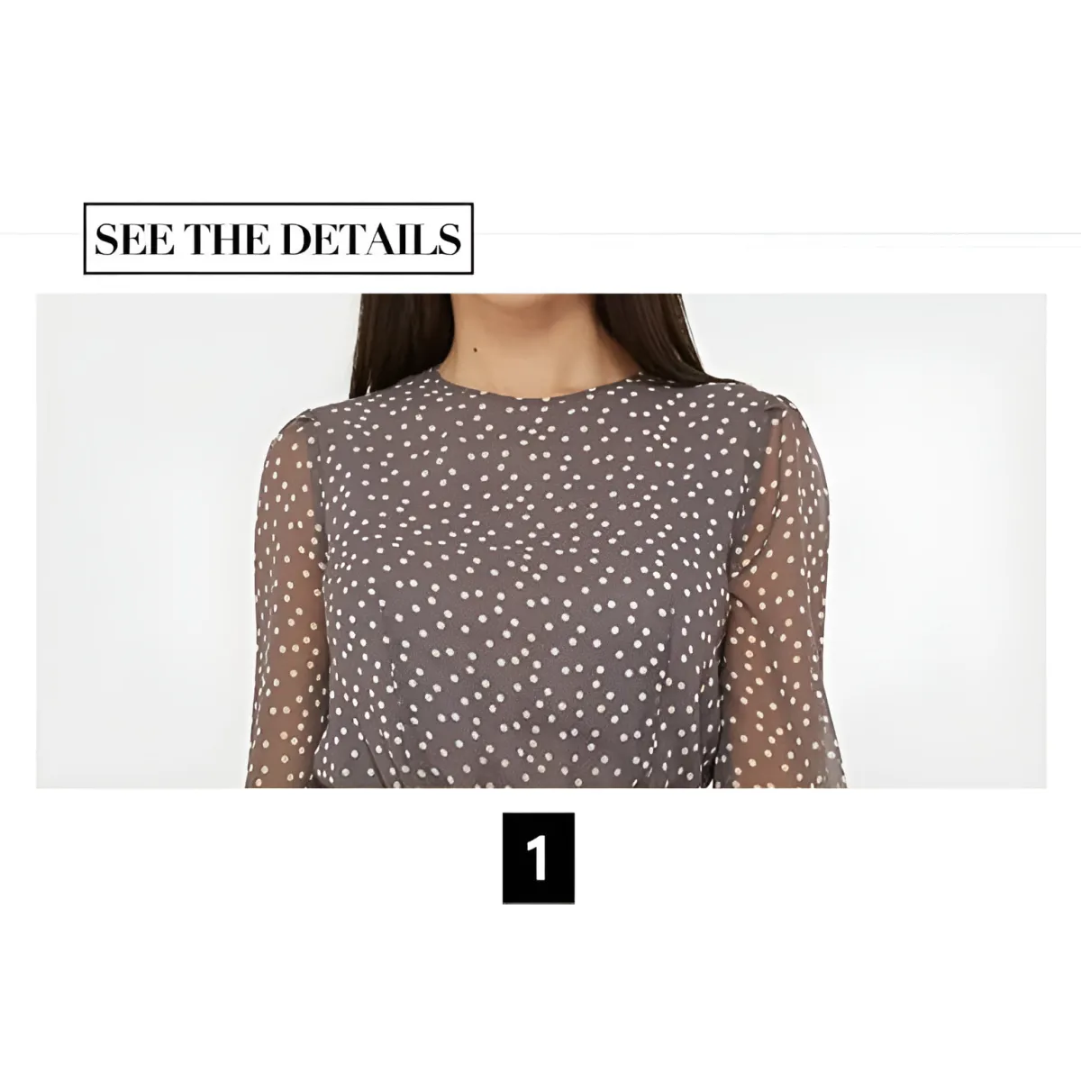 Long-Sleeved Polka Dot Dress - Image 3