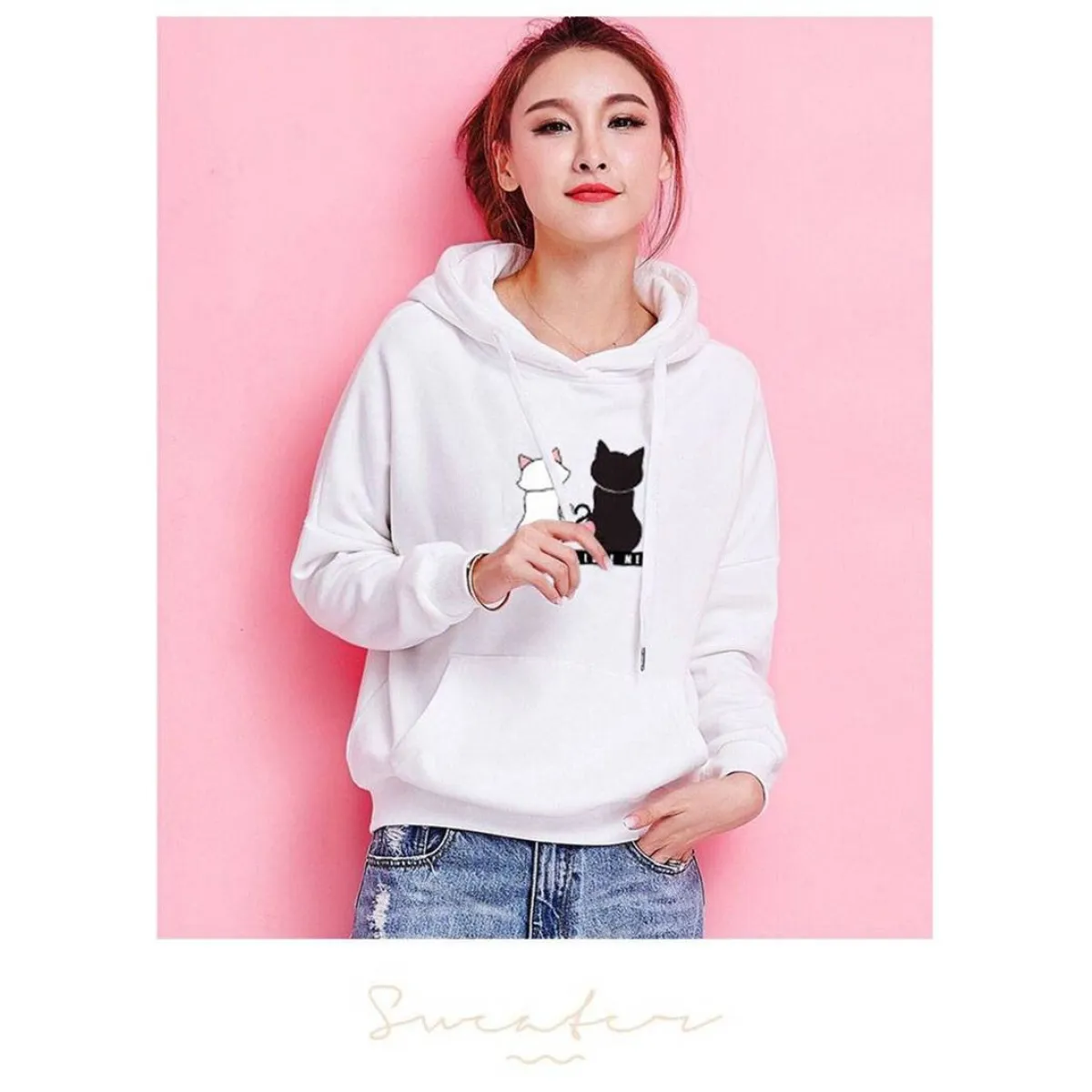 Love You. Love Me! Cat Hoodie - Image 8