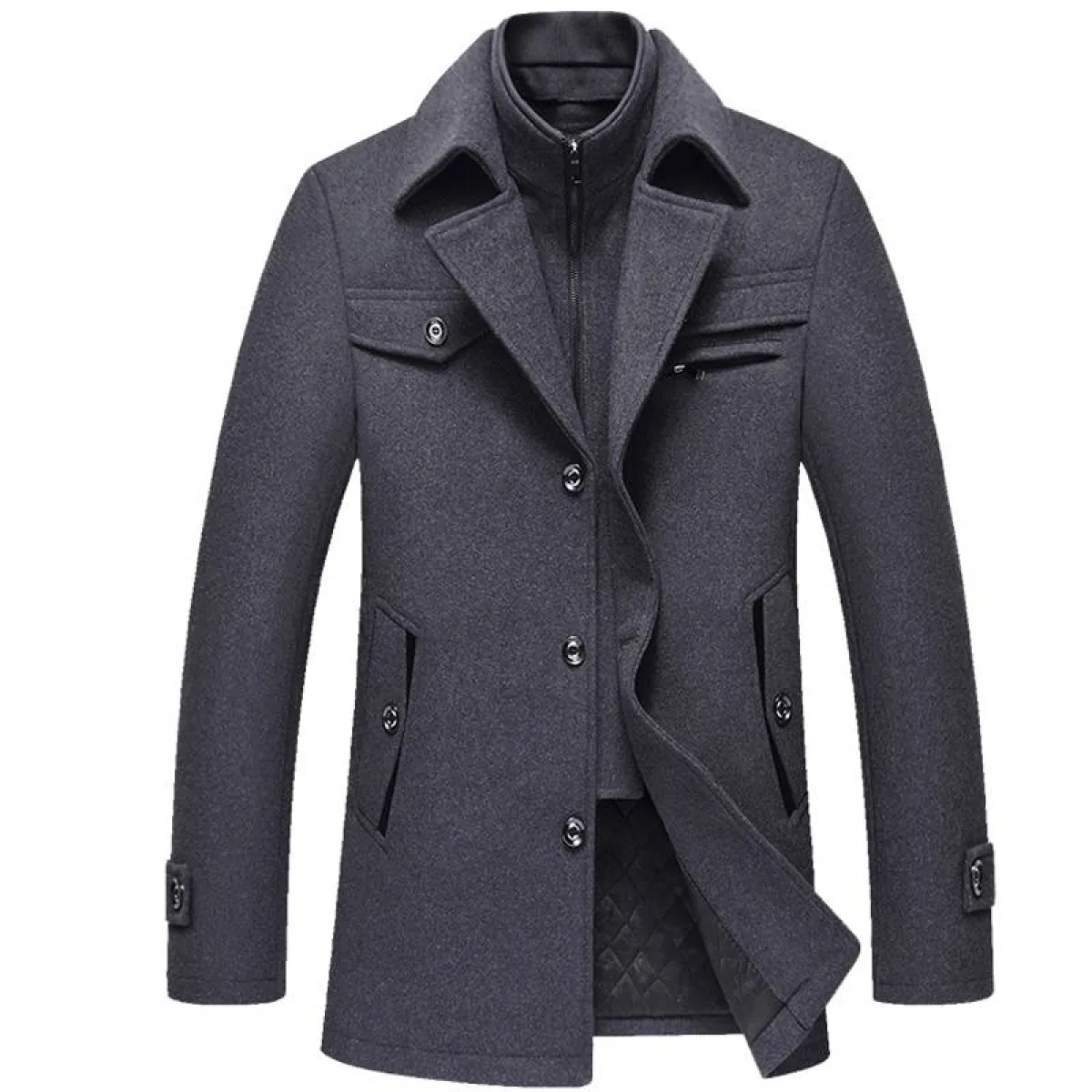 Men's Winter Wool Coat - Image 4