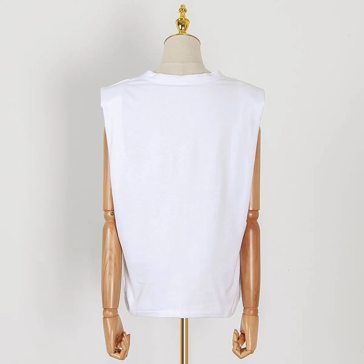 Padded Shoulder Sleeveless Tee - Image 3