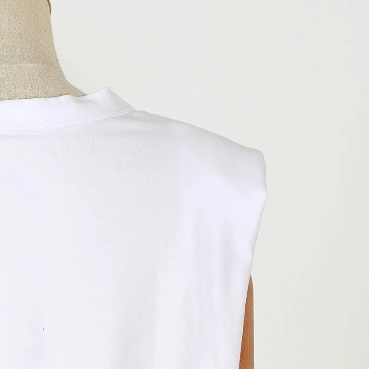 Padded Shoulder Sleeveless Tee - Image 7