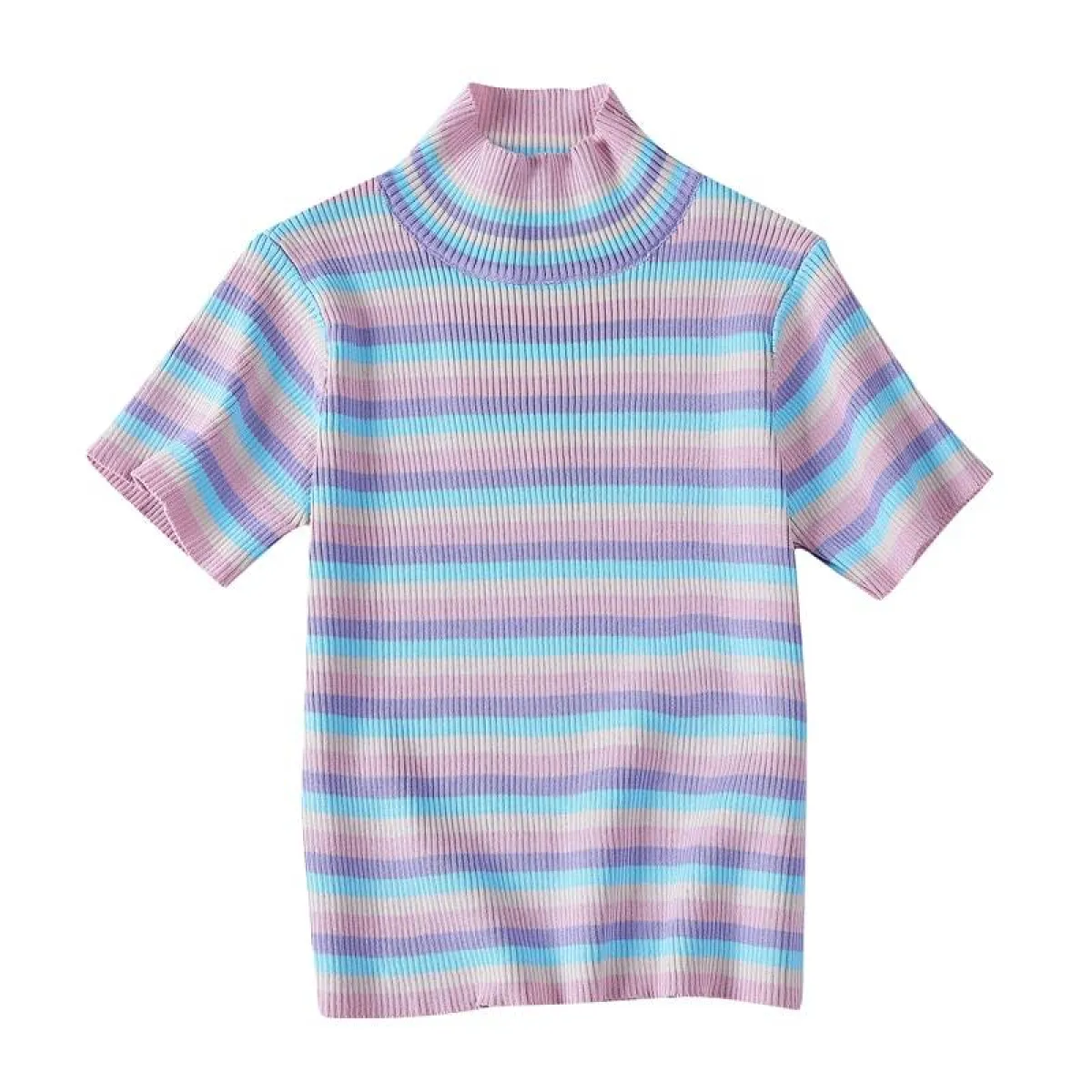 Pastel Striped Crop Top - Image 4