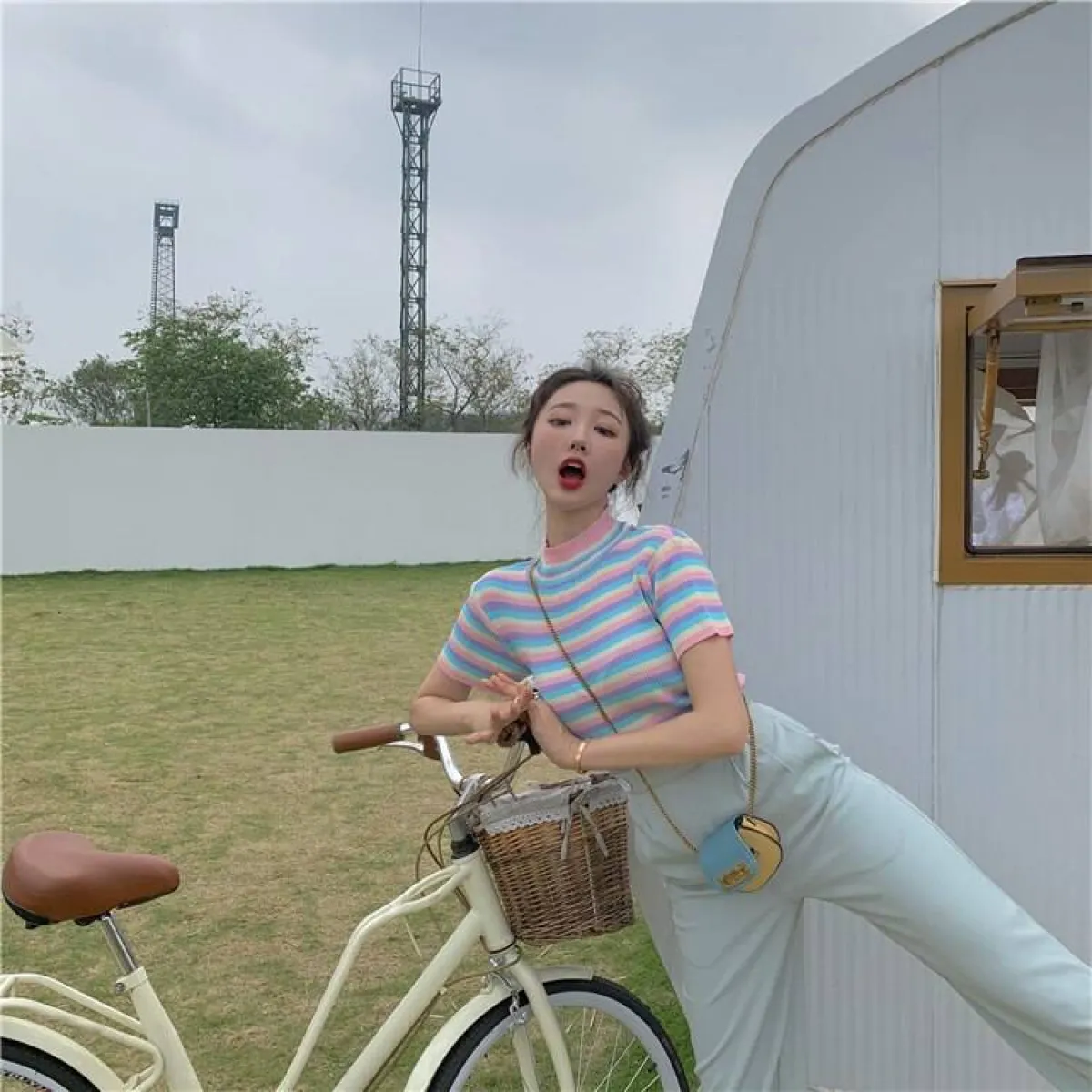 Pastel Striped Crop Top - Image 8