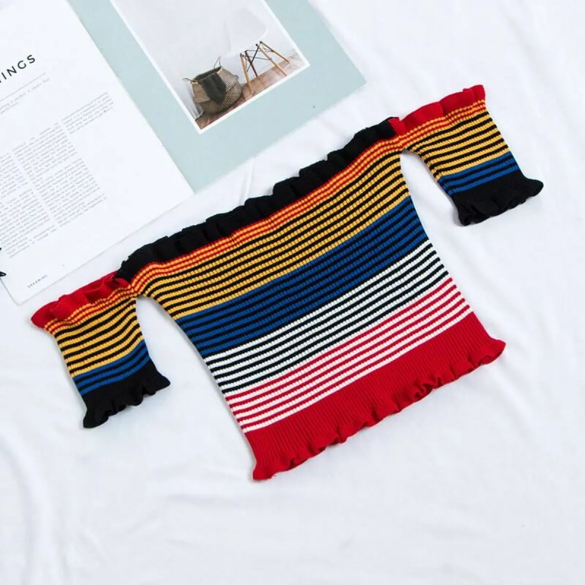 Rainbow Striped Crop Top - Image 10