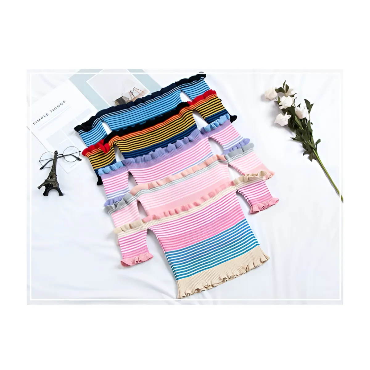 Rainbow Striped Crop Top - Image 4