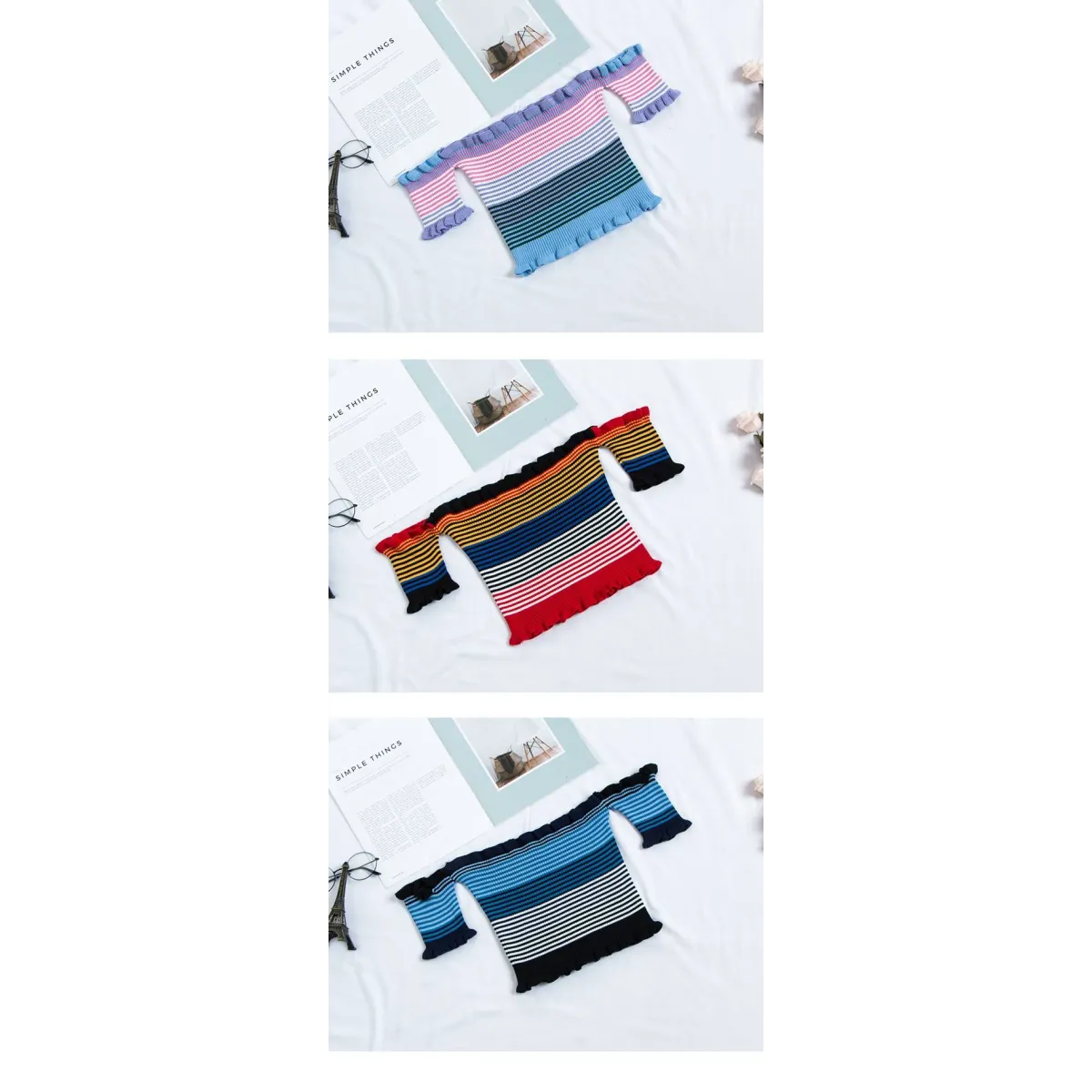 Rainbow Striped Crop Top - Image 7