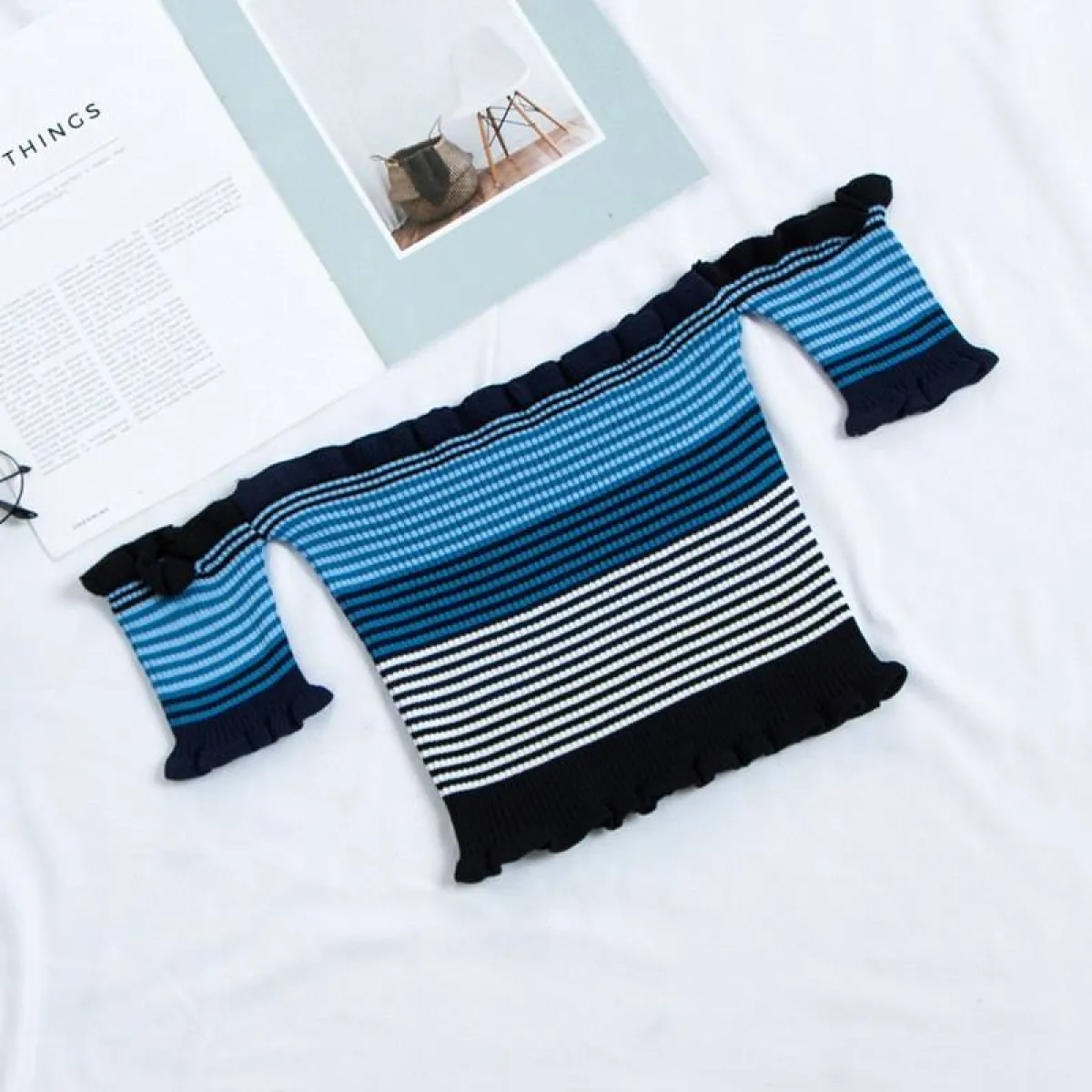 Rainbow Striped Crop Top - Image 9