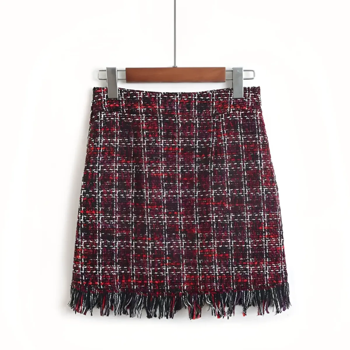 Retro Style Woolen Mini Skirt - Image 11