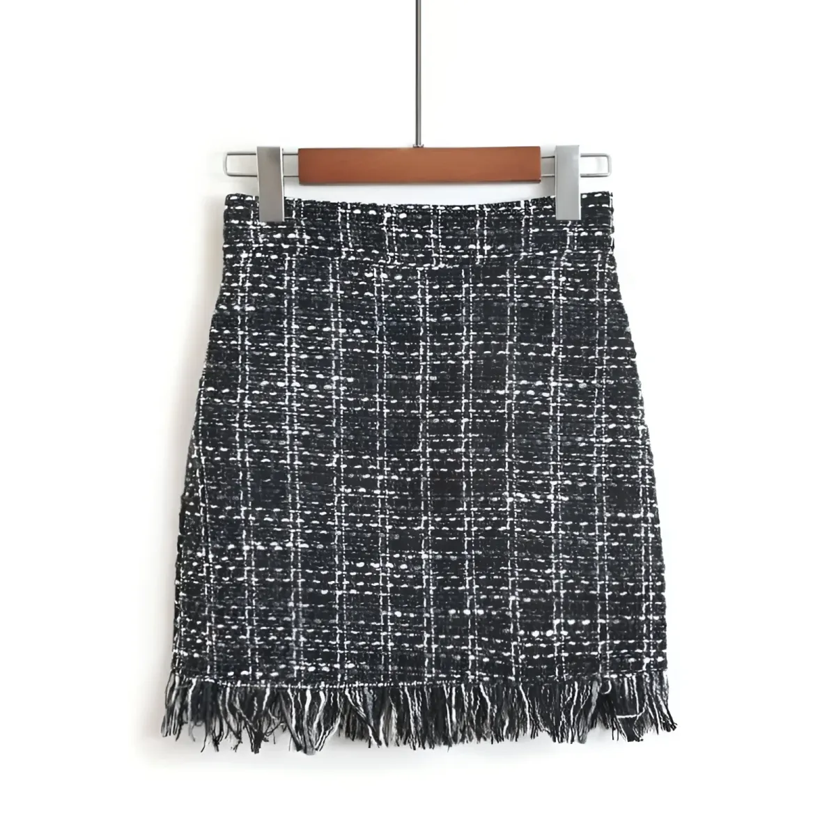 Retro Style Woolen Mini Skirt - Image 6