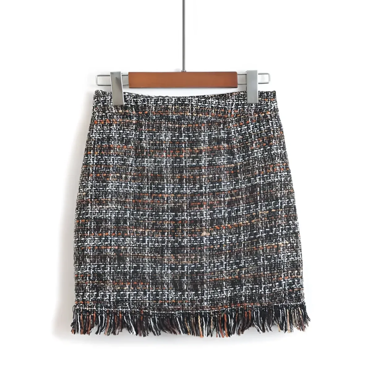 Retro Style Woolen Mini Skirt - Image 9