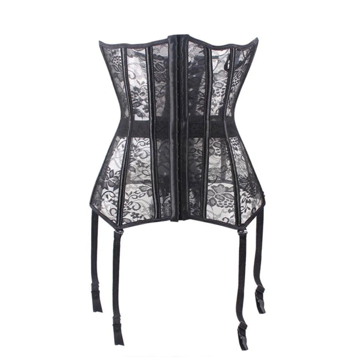 Sexy Sheer Corset Bustier With Garters - Image 7