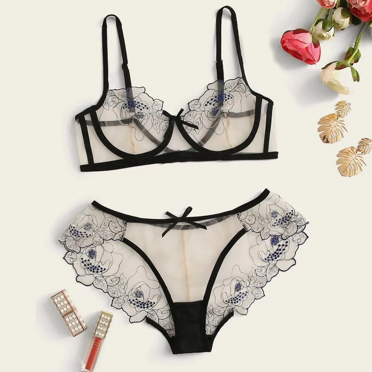 Sexy Transparent Lingerie Set - Image 3