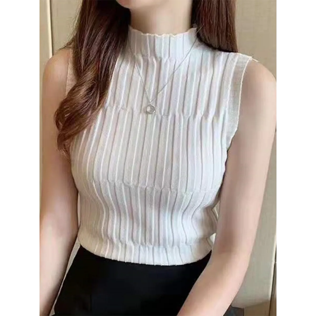 Solid Knitted Vest Tank Tops - Image 15