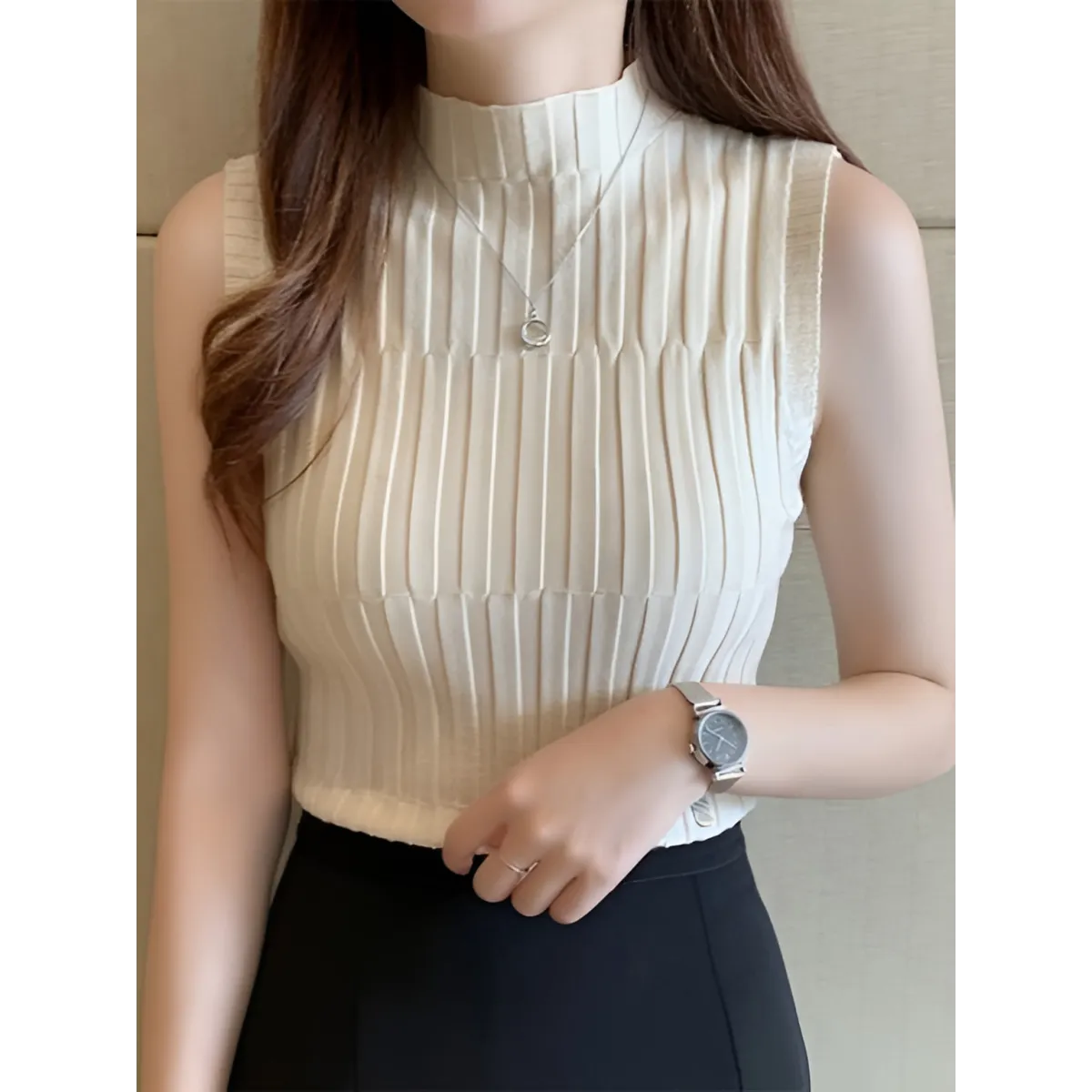 Solid Knitted Vest Tank Tops - Image 7