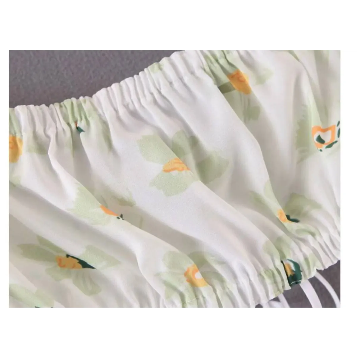 Women's Floral Printed Chiffon Crop Top - Image 3