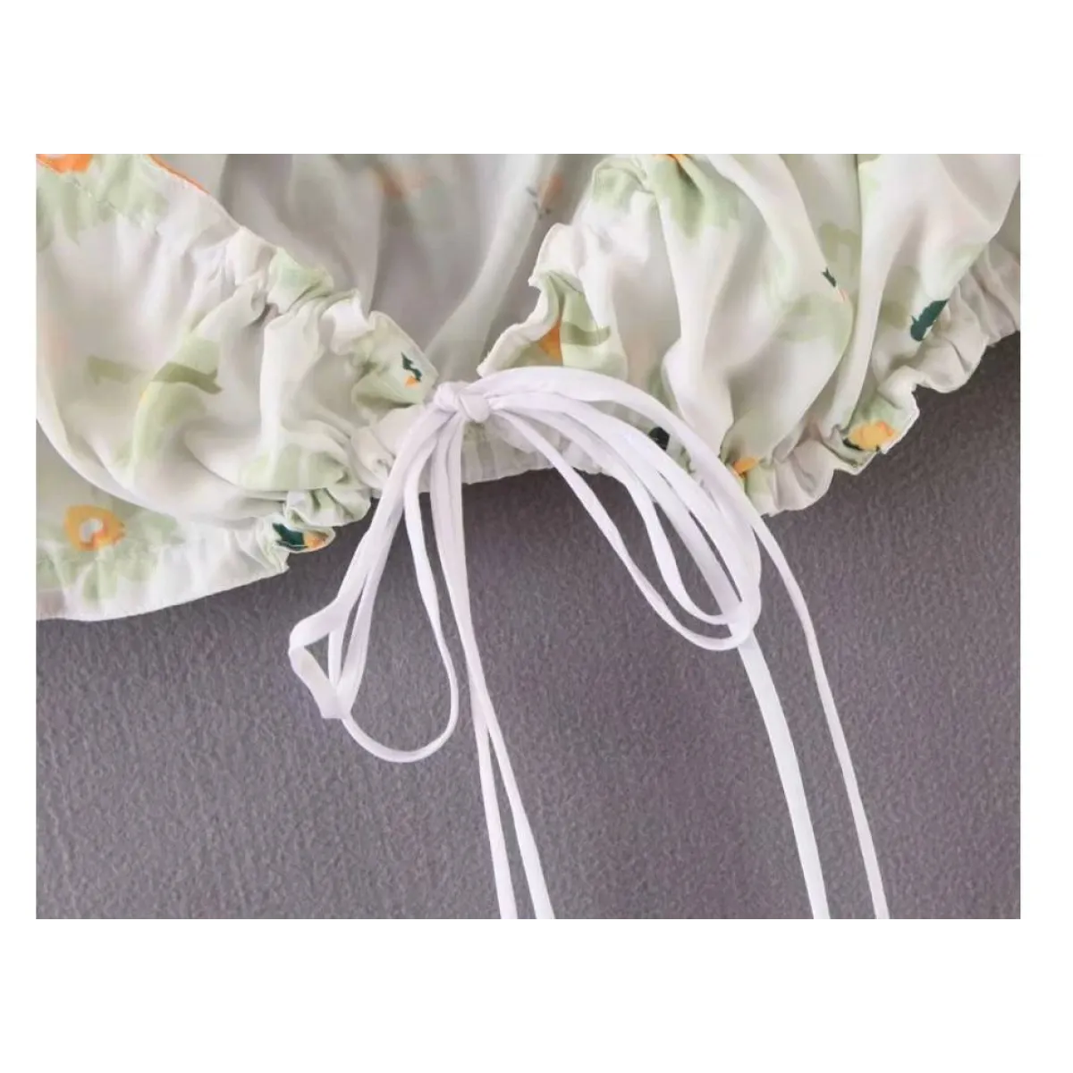 Women's Floral Printed Chiffon Crop Top - Image 4