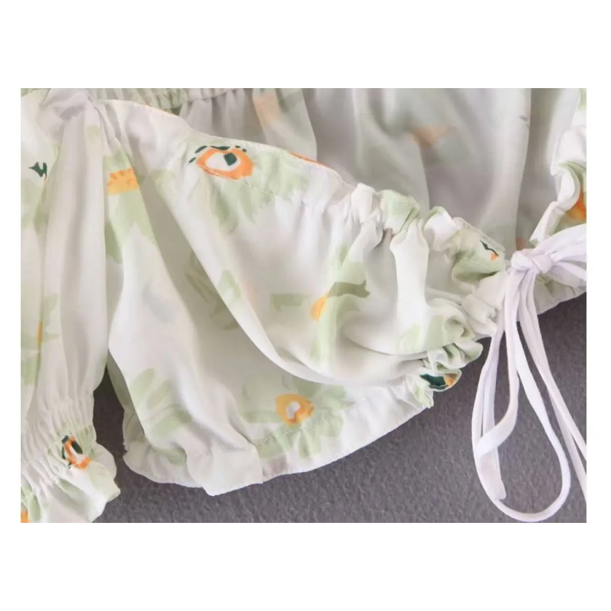 Women's Floral Printed Chiffon Crop Top - Image 5